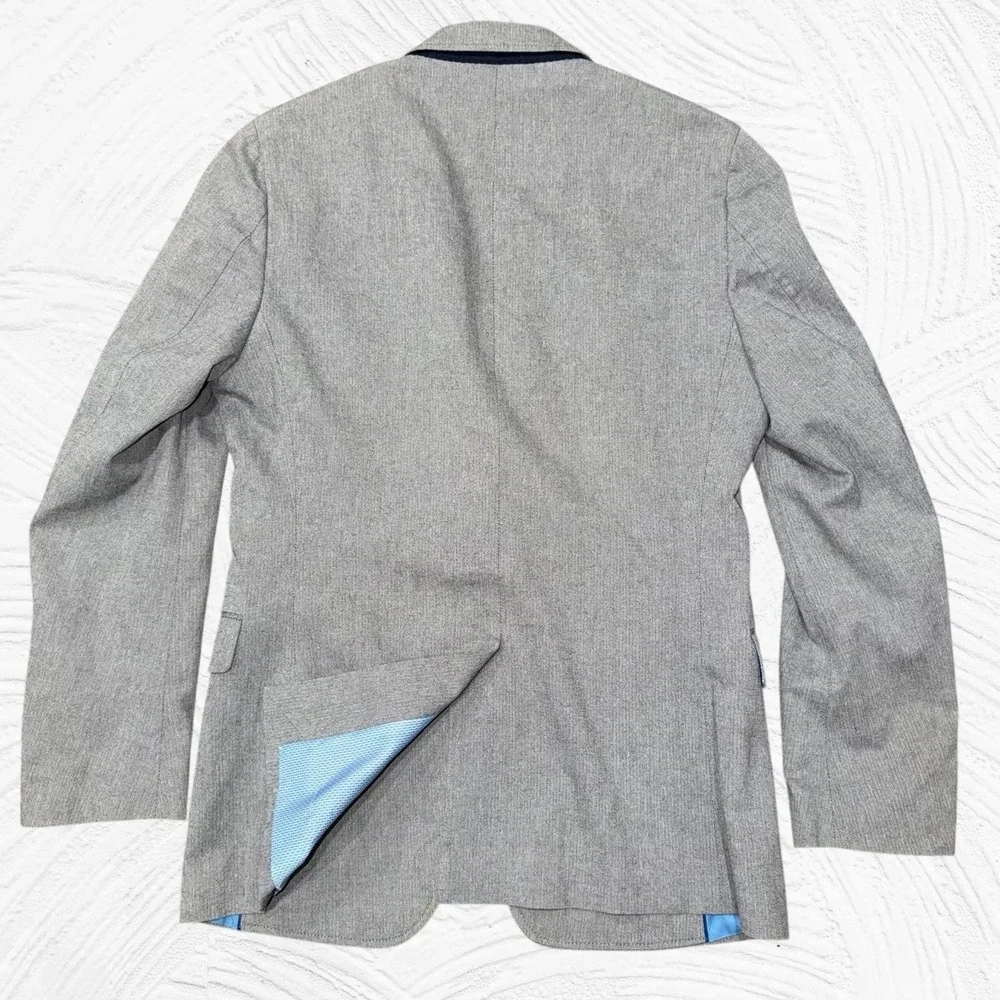 Banana Republic‎ Blazer 38R Gray Tailored Fit Emmetex Italian Fabric Stretch